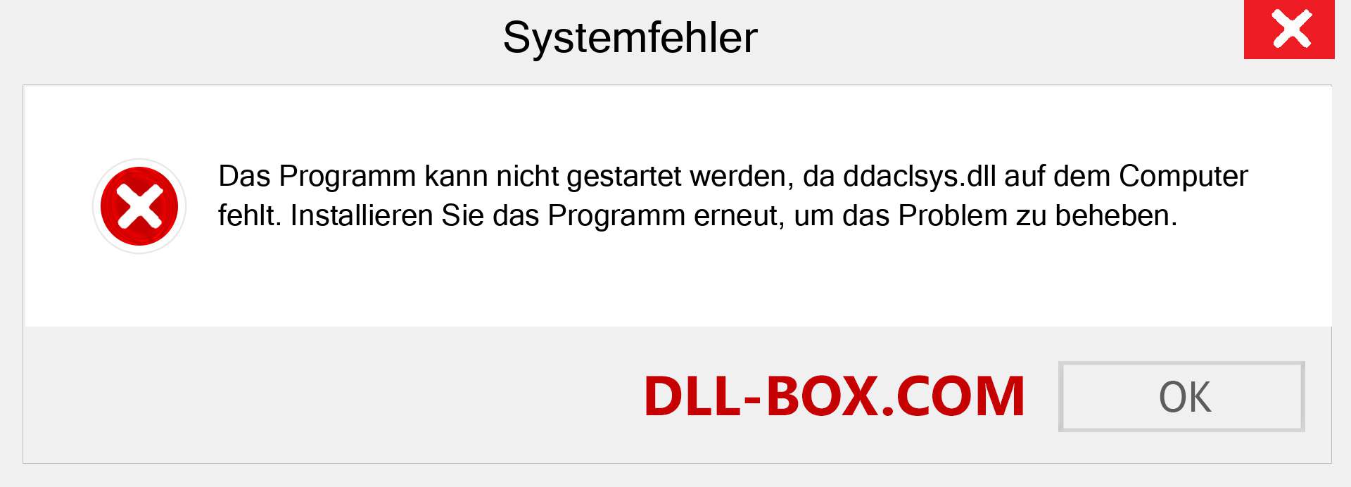 ddaclsys.dll-Datei fehlt?. Download für Windows 7, 8, 10 - Fix ddaclsys dll Missing Error unter Windows, Fotos, Bildern