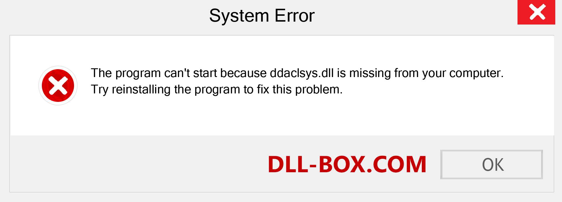  ddaclsys.dll file is missing?. Download for Windows 7, 8, 10 - Fix  ddaclsys dll Missing Error on Windows, photos, images