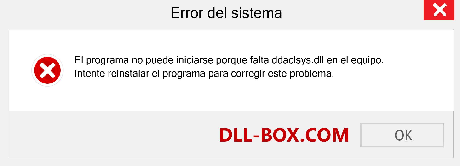 ¿Falta el archivo ddaclsys.dll ?. Descargar para Windows 7, 8, 10 - Corregir ddaclsys dll Missing Error en Windows, fotos, imágenes